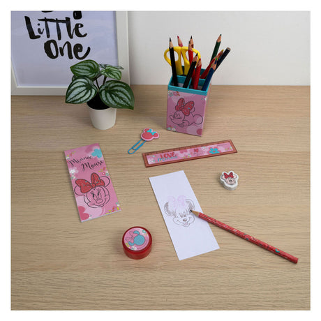 Estuche lapices relleno minnie mouse 7 piezas