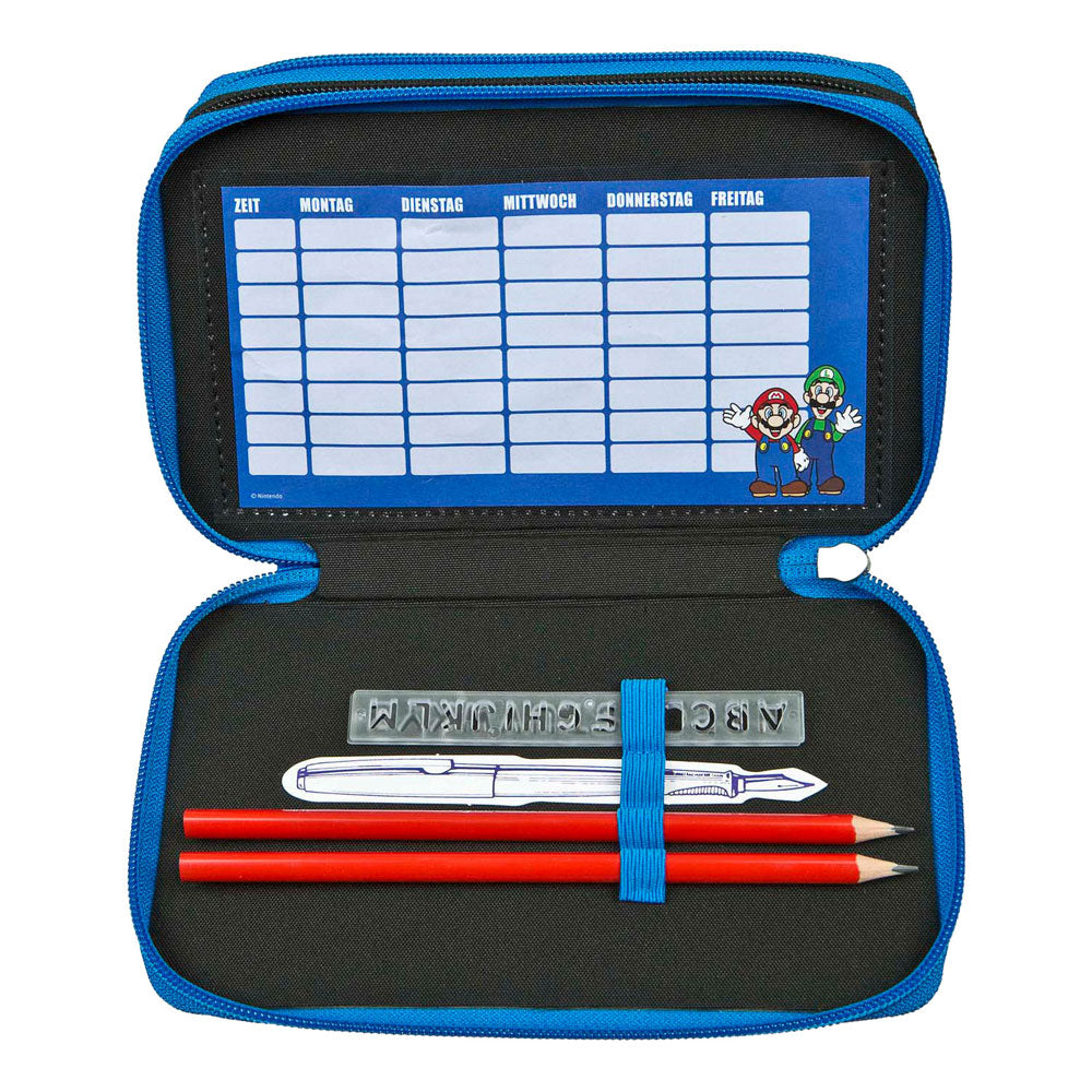 Estuche relleno undercover super mario 3 compartimentos
