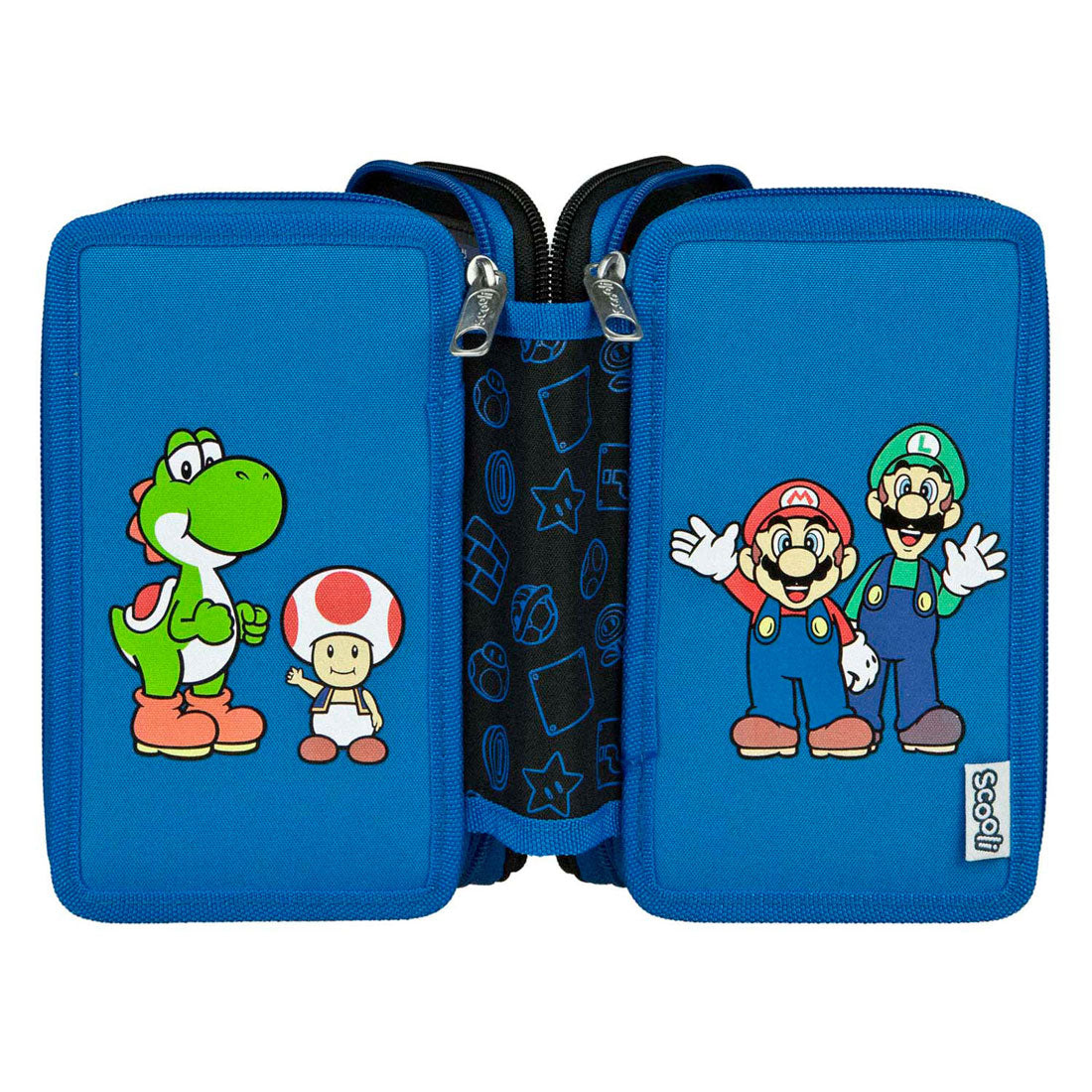 Estuche relleno undercover super mario 3 compartimentos