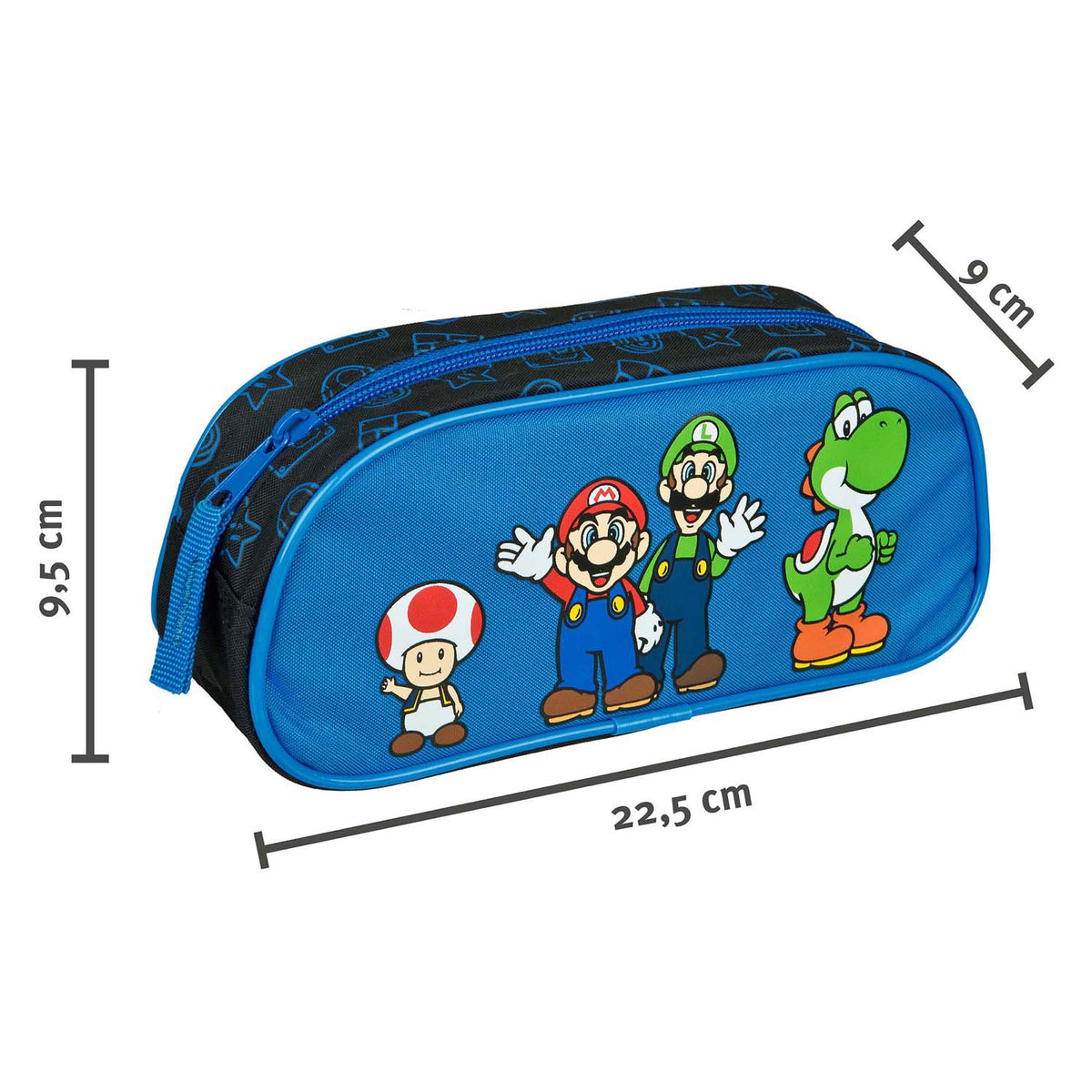 Estuche escolar undercover super mario azul con cremallera