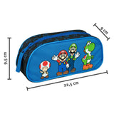 Estuche escolar undercover super mario azul con cremallera