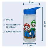 Botella aerodinámica encubierta Super Mario, 500 ml