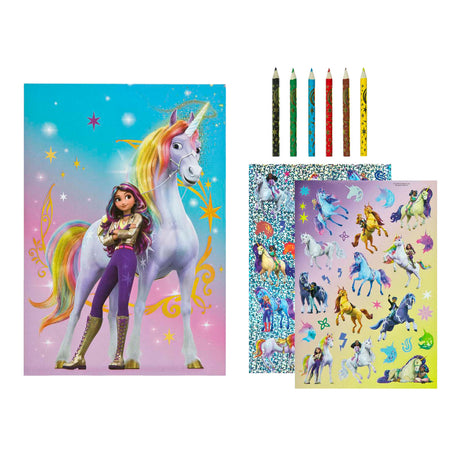 Set para colorear de Undercover Unicorn Academy con pegatinas y lápices.