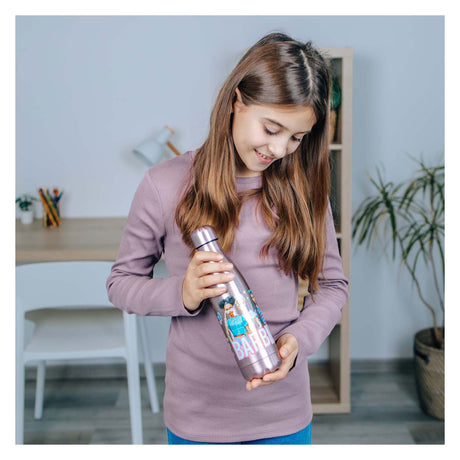 Botella para beber Barbie Undercover de acero inoxidable de 450 ml, multicolor, ideal para niños.