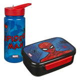 Lonchera encubierta y botella para beber de Spiderman.