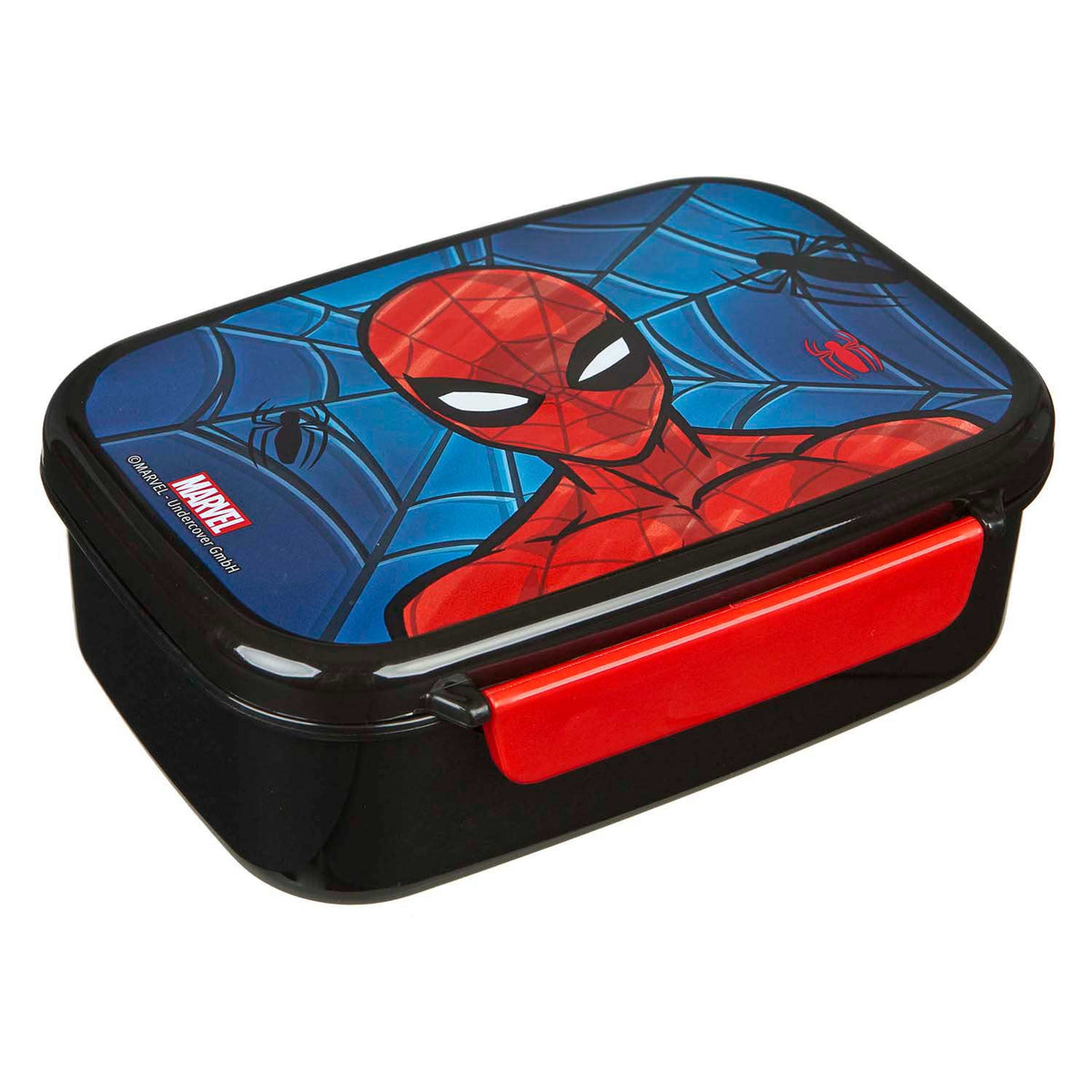 Lonchera encubierta y botella para beber de Spiderman.