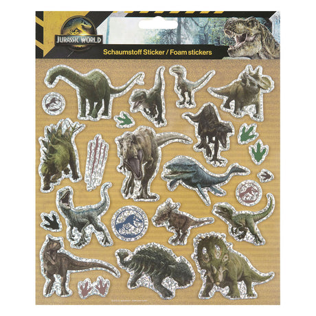 Pegatinas de espuma con efecto purpurina Undercover Jurassic World | 6 piezas