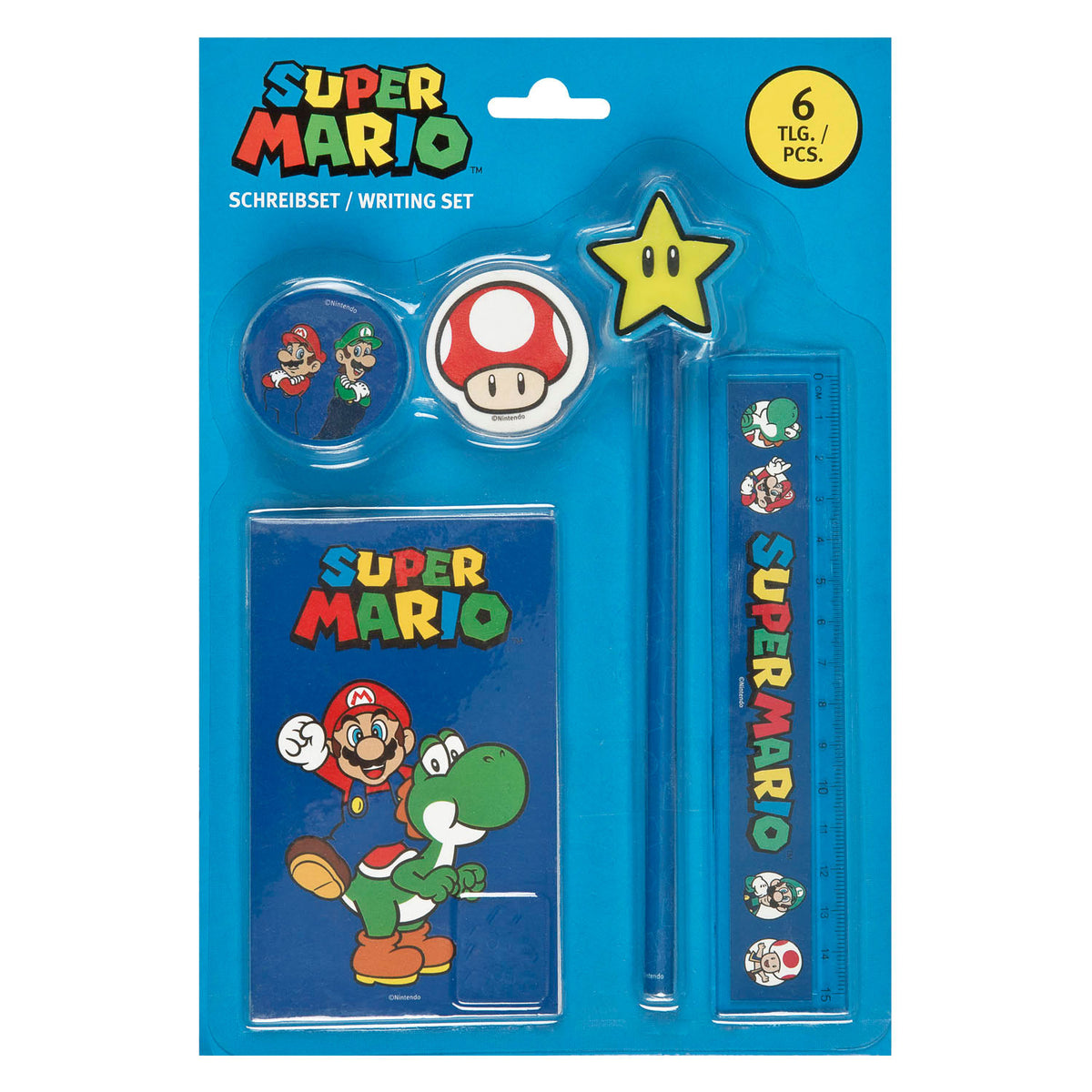 Juego de escritura Super Mario - 6 piezas.