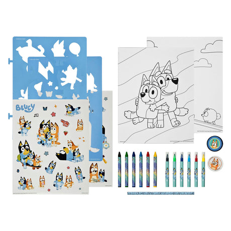 Set de plantilla y color Undercover azul - 49 uds.