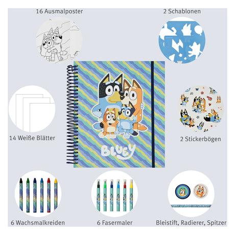 Set de plantilla y color Undercover azul - 49 uds.