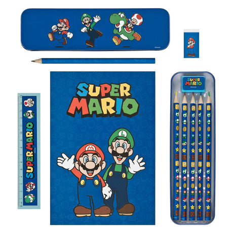 Juego de papelería encubierto super mario - 11 piezas.