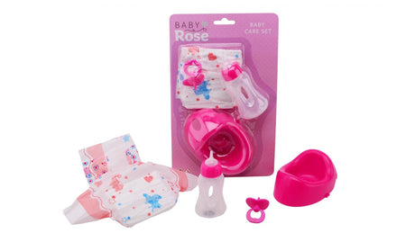 Johntoy john toy baby rose set de cuidado de 4 piezas en tarjeta