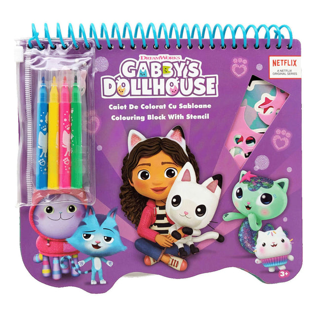 Bloque para colorear de la casa de muñecas de Toyland Gabby con rotuladores y plantillas