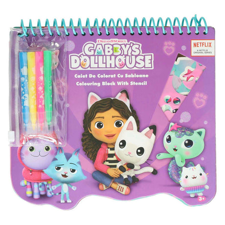 Bloque para colorear de la casa de muñecas de Toyland Gabby con rotuladores y plantillas