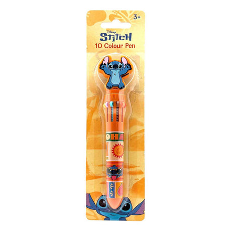 Bolígrafo Toyland Stitch de 10 colores con topper