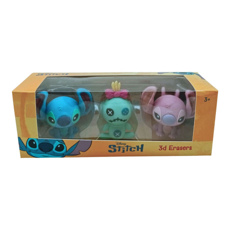 Borradores de figuras 3D de Stitch de Disney, 3 piezas.