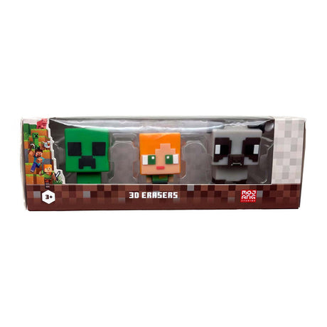 Gomas de borrar 3d toy land minecraft, 3 partes.