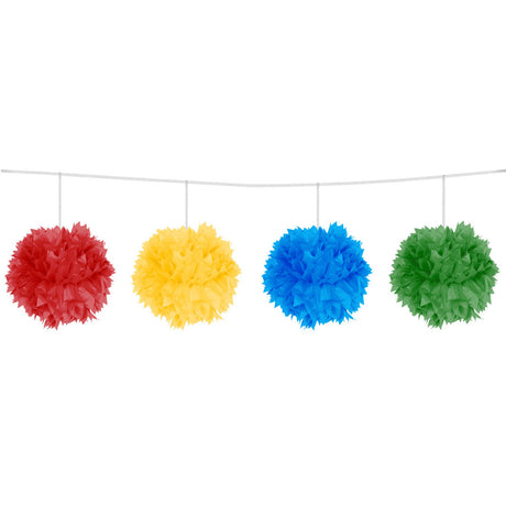 Guirnalda de pompones de colores Folat bv