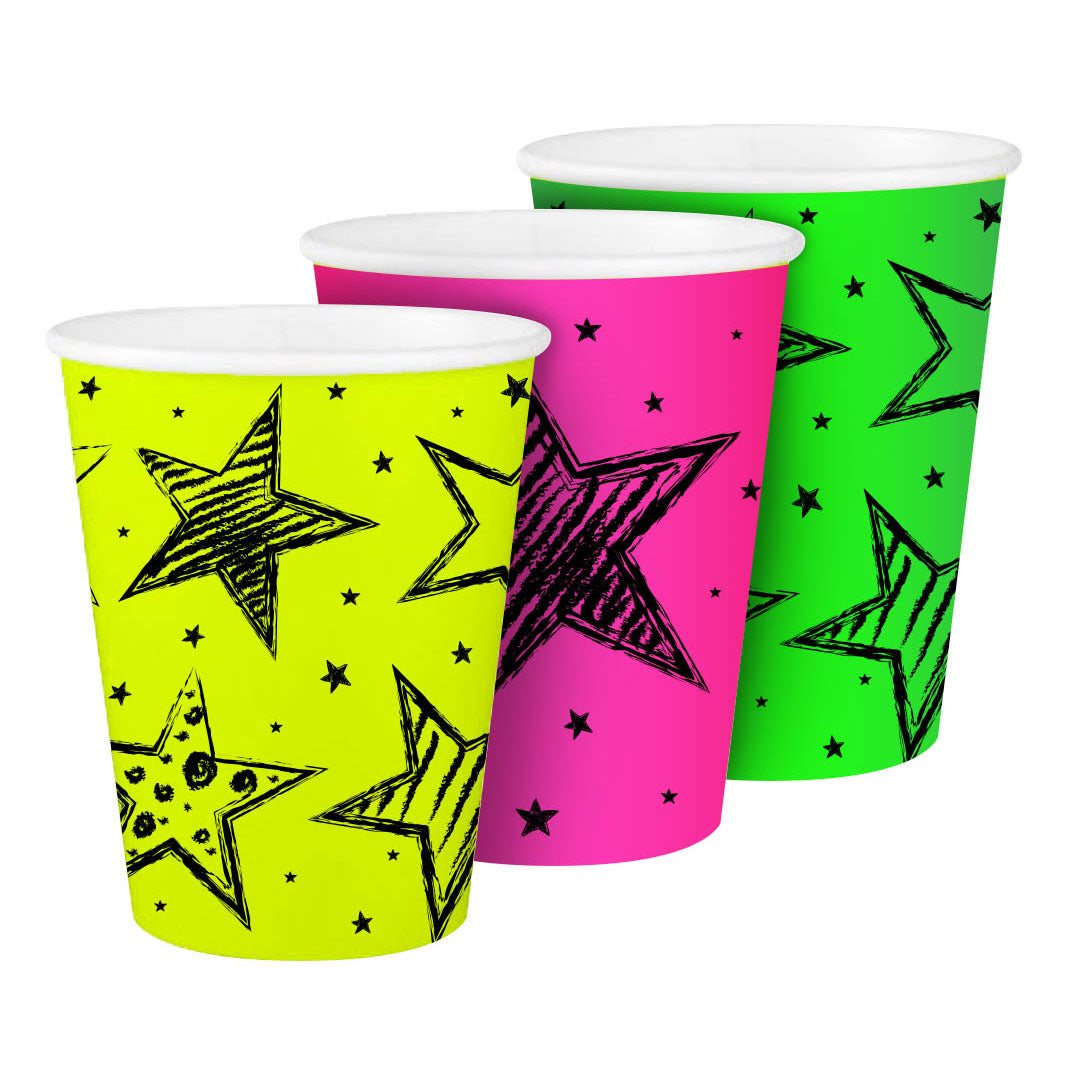 Vasos de fiesta neón Folat bv, 6 uds.