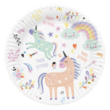 Folat bv platos unicornios arcoiris, 8 uds.