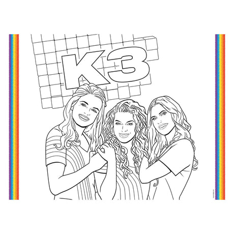 Folat bv k3 manteles individuales para colorear, 6 uds.