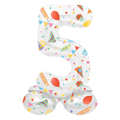 Folat bv globo foil de pie fiesta alegre número 5 -72cm