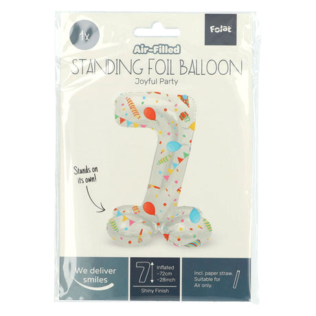 Folat bv globo foil de pie fiesta alegre número 7 -72cm