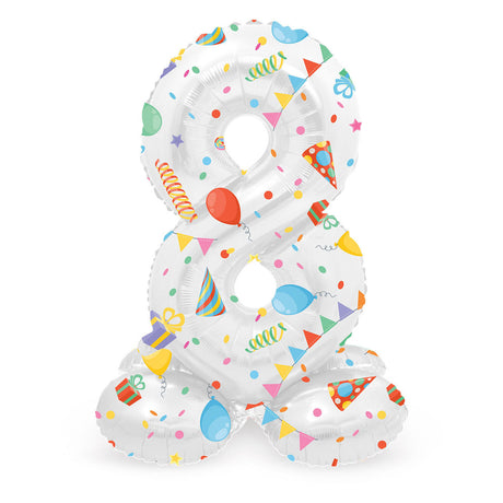 Folat bv globo foil de pie fiesta alegre número 8 -72cm