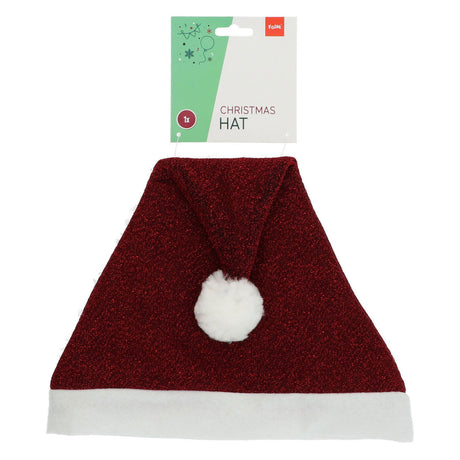 Folat bv rode glitter kerstmuts - 58cm