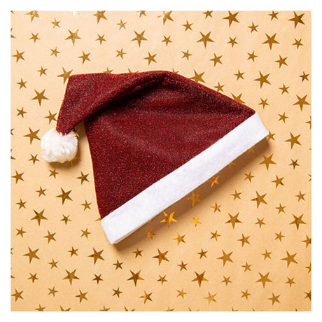 Folat bv rode glitter kerstmuts - 58cm