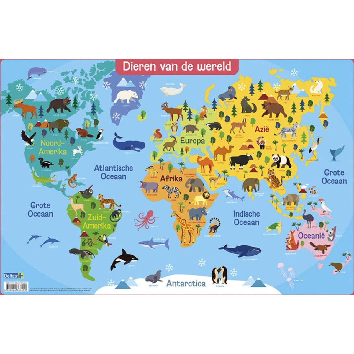 Alfombra educativa Deltas - animales del mundo 47,5x32cm