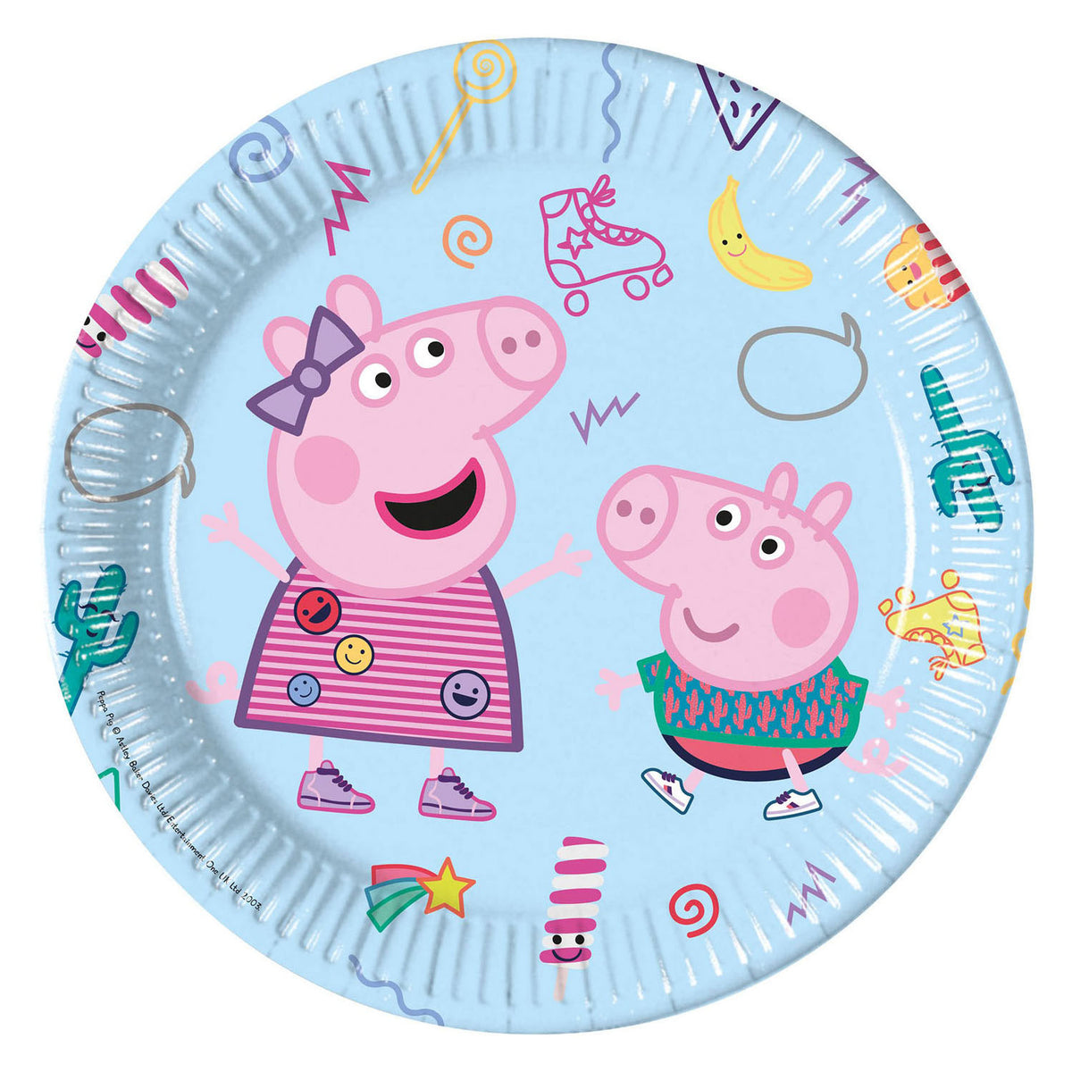 Placas de papel de Globos FSC Peppa Pig, 8st.
