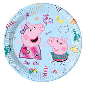 Placas de papel de Globos FSC Peppa Pig, 8st.