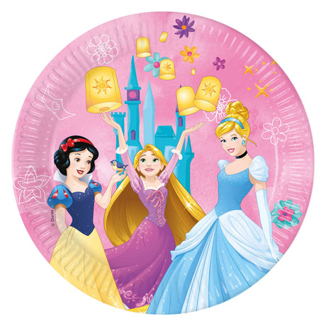 Platos de papel globos fsc princesas disney vive tu historia, 8uds.