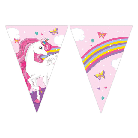 Globos bandera papel linea fsc unicornio colores arcoiris, 3mtr.