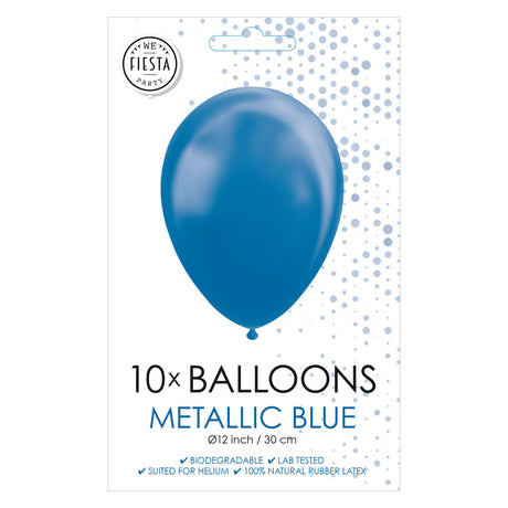 Globos globos azul metálico 30 cm, 10º.