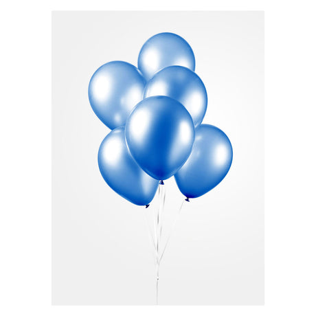 Globos globos azul metálico 30 cm, 10º.