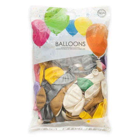 Globos globos metalizados perla mezcla colores 30cm, 100ud.