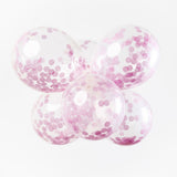 Globos confetti globos confeti de papel rosa bebe 30cm, 6 uds.