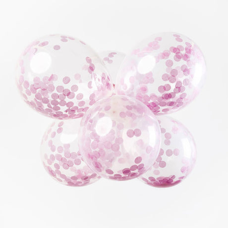 Globos confetti globos confeti de papel rosa bebe 30cm, 6 uds.