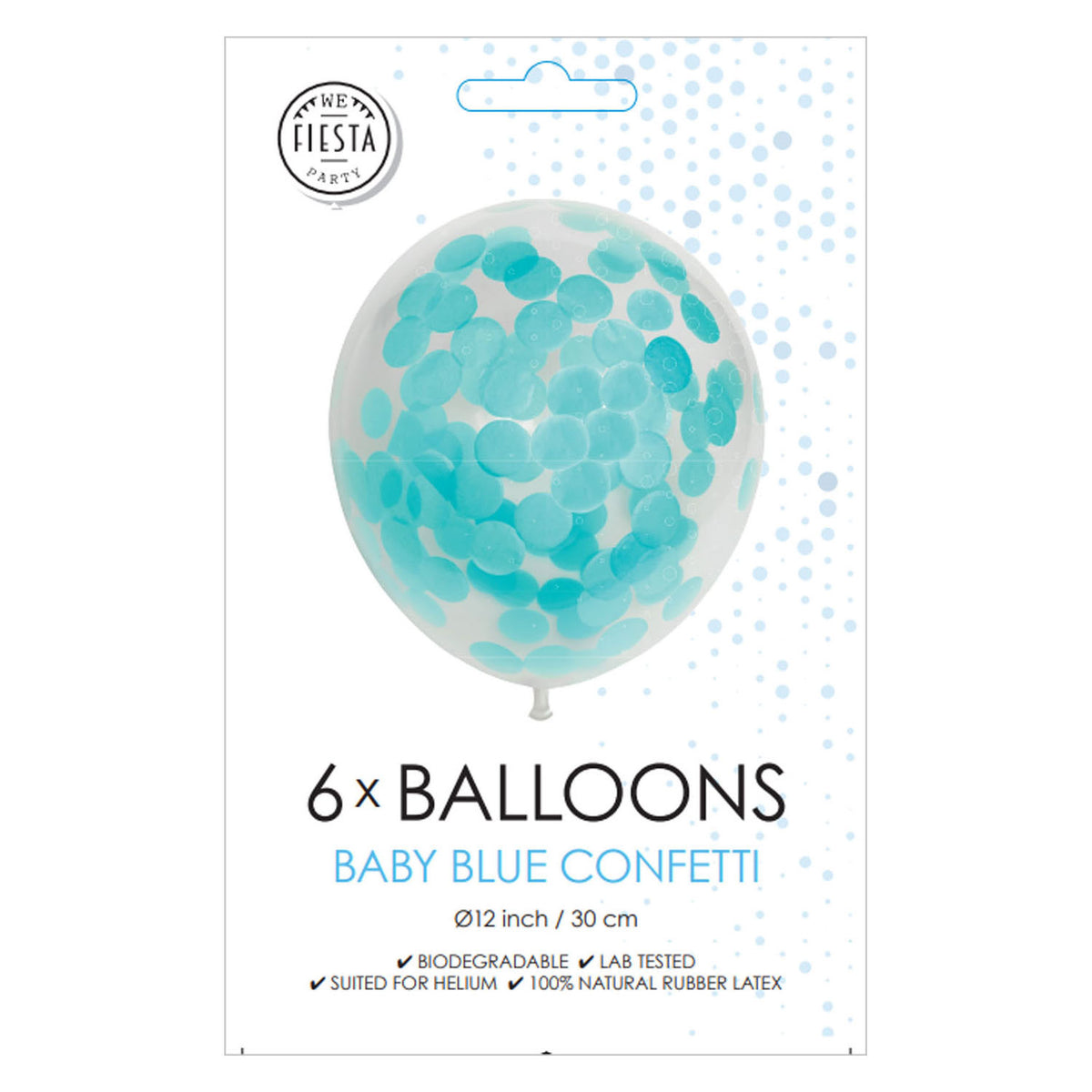 Globos confetti globos confeti de papel azul celeste 30cm, 6 uds.