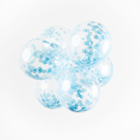 Globos confetti globos confeti de papel azul celeste 30cm, 6 uds.
