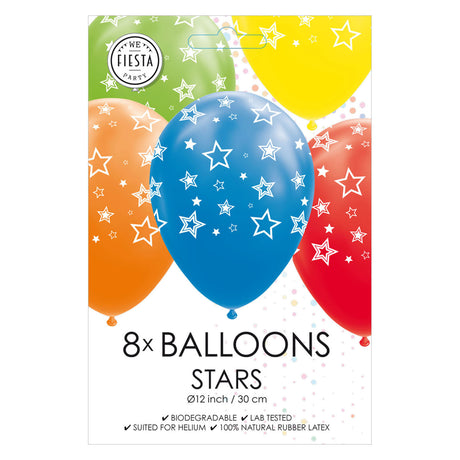 Globos globos estrellas mezclan colores 30cm, 8ud.