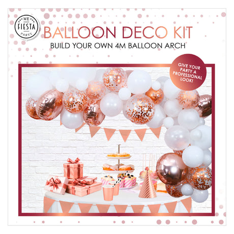 Conjunto arco de globos Globos oro rosa