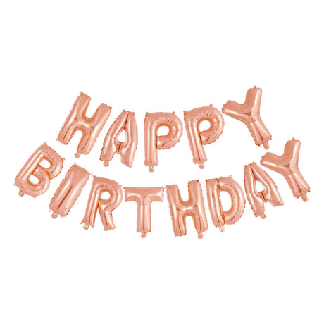Globos globo foil texto feliz cumpleaños oro rosa