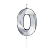 Vela tarta Globos 6cm plata metalizada nº0