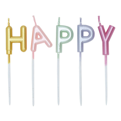 Globos pastel velas set feliz cumpleaños colores pastel