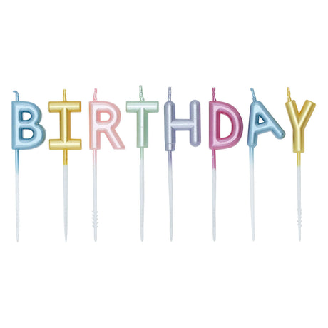 Globos pastel velas set feliz cumpleaños colores pastel