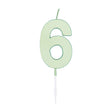 Vela tarta Globos 4,5cm pastel menta núm. 6