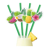 Pajitas de papel Globos fruta aloha - 6 uds.